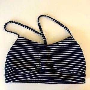 Lululemon Parallel Stripe True Navy Y Nulu Bra. Light support, A-C cups